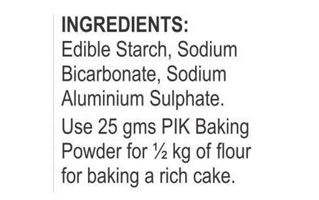 Pik Double Acting Baking Powder Box 50 grams Reviews Nutrition